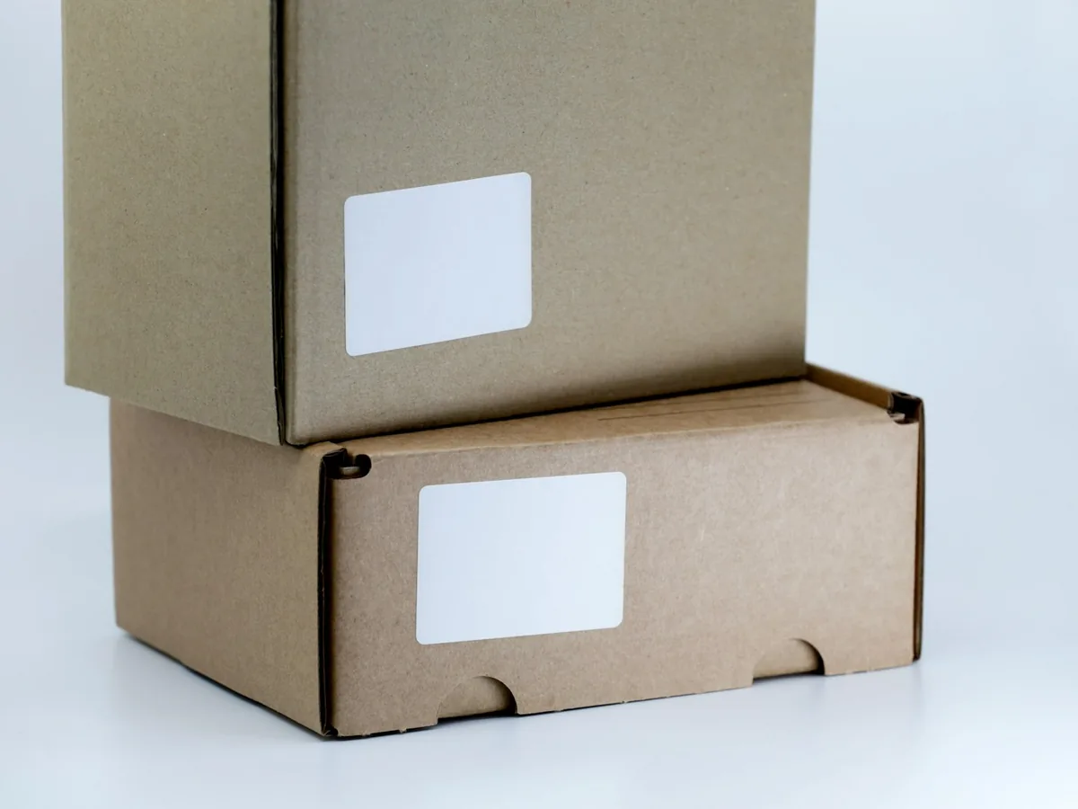 Kraft shipping boxes packed for a wholesale jewelry export order